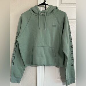 Vans Cropped Mint Green Hoodie Sweater Women’s Clothing Size L *stain*